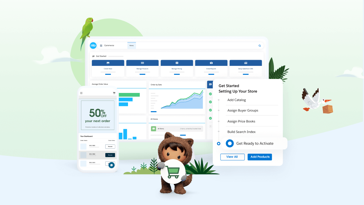Salesforce B2B Commerce Cloud online ordering portal for small businesses